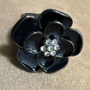 Sophie Black Flower Watch Ring